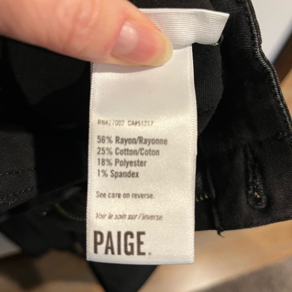 PAIGE Black Fog Luxe Coated Mayslie Straight Ankle Size 32 - Picture 7 of 7